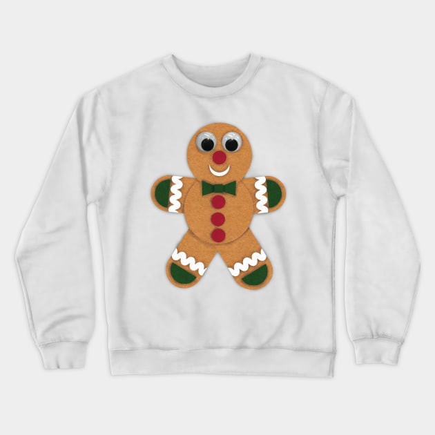 Christmas Felt Gingerbread Crewneck Sweatshirt by LMHDesigns